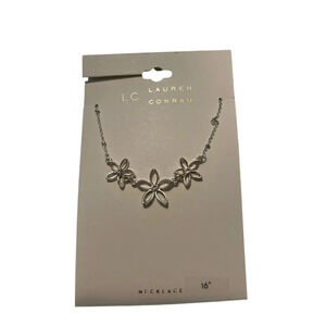 LAUREN CONRAD SILVER FLOUR 16" NECKLACE